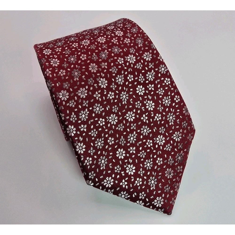 The Tie Bar Silk Tie Red Floral 3.25 X 61 In